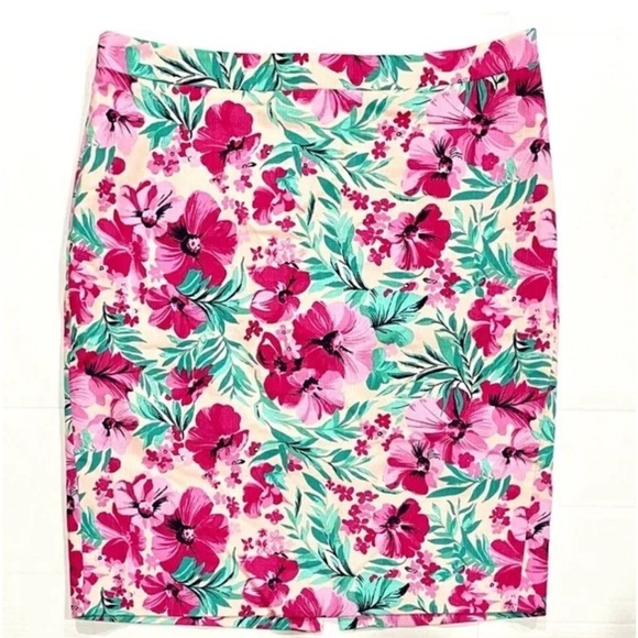 NWT Women’s J.Crew Pink Turquoise Blue Floral Pencil Skirt Size 14 | NWT - Picture 7 of 14